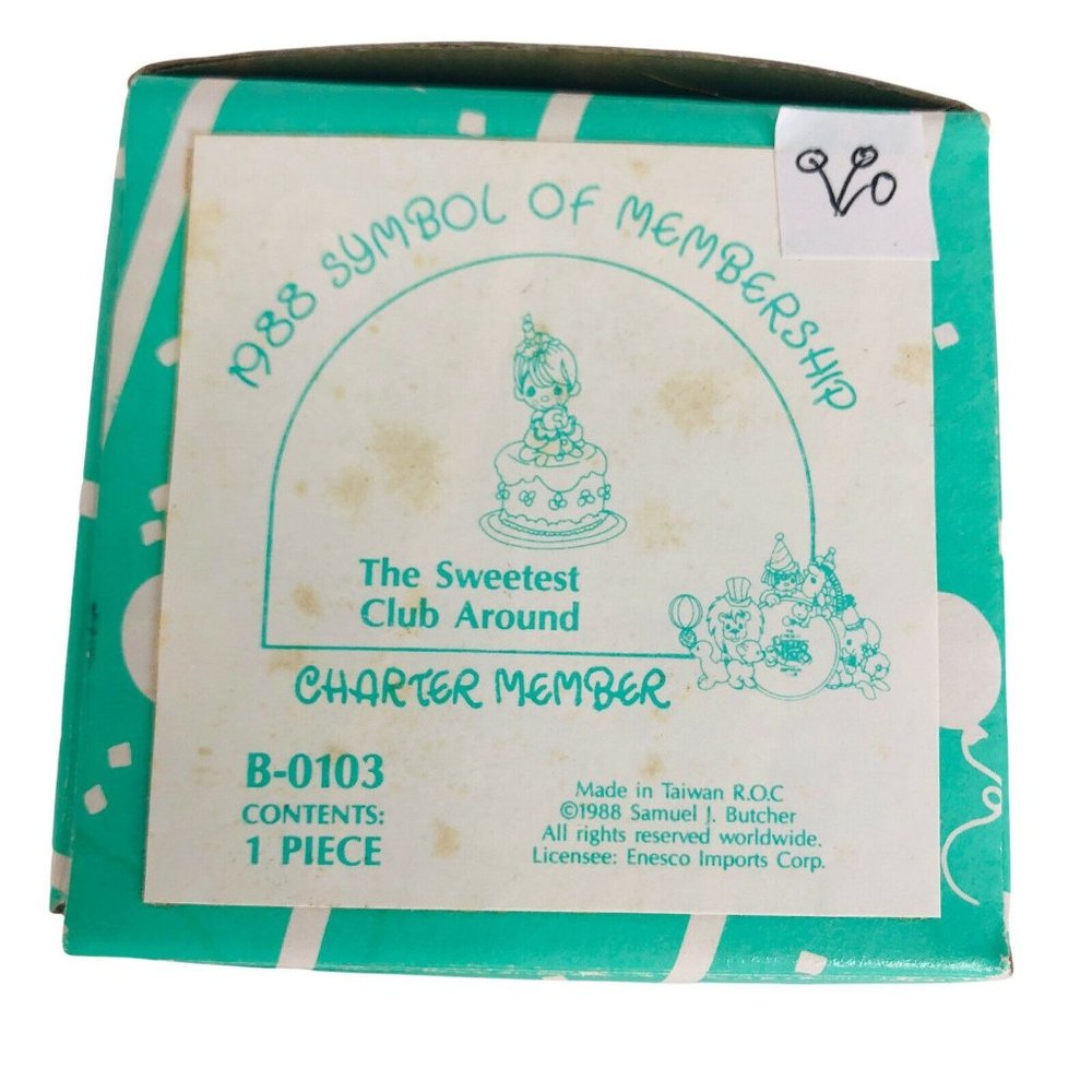 1988 Precious Moment Figurine The Sweetest Club Around Charter Member Membership - Picture 11 of 11